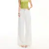 Jeans Feminino Verão Novo Estilo Branco Retrô Hot Girl Plissado Solto Emagrecedor Reto Cintura Alta Perna Larga Caimento Fluido Comprimento Total