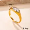Anillo de Acero Inoxidable Fundido Rombo Zirconia Anillo Dedo Índice de Lujo Ligero Moda Chapado al Vacío Acero de Titanio Joyería