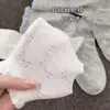 Calcetines Blancos con Lazo para Mujer, Calcetines de Media Pantorrilla, Estilo Delgado de Verano, Calcetines Holgados Estilo Ballet Miu, Calcetines Largos Transpirables de Algodón Puro