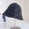 Nuevo Sombrero de Cubo de Lana de Color Mixto Estilo Coreano con Copa Redonda para Mujer Otoño Invierno Cálido Versátil Sombrero de Punto Hace que la Cara Parezca Más Pequeña de Moda Sombrero de Cubo