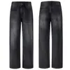 Jeans Rectos de Pierna Recta de Estilo Americano de Moda Muxi Clothing para Hombre, Corte Holgado, Versátiles, Casuales, Lujo Ligero, Pantalones Largos Vintage