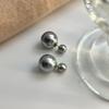 Brincos de pérola com pino de prata s925 brincos de pérola dupla face femininos simples elegantes combinam com tudo brincos de pérola de duas peças