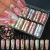 Caixa de Papel com Estrelas para Nail Art Transfronteiriça Conjunto Primavera Degradê Aquarelado Flor Rosa Adesivos de Transferência para Unhas Atacado