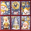 Decoraciones Navideñas Ciervo Dorado Muñeco de Nieve Pegatinas Electrostáticas Suministros para Fiesta Navideña Guirnalda Cálida de Iglú Pegatinas para Ventana