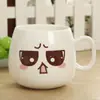 Caneca Cerâmica Personalizada com Tampa e Colher Caneca para Casal Fashion Caneca de Casa Caneca Fofa para Chá para Homens e Mulheres