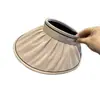 Verano 2025 nuevo sombrero de sol para mujer de copa vacía de ala grande protector solar anti-ultravioleta para exteriores sombrero de sol para la cara