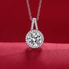 Transmissão ao vivo moda estilo coreano 3 Quilates Redondo Bolsa colar feminino diamante rosa zircônia versátil estilo ins corrente de clavícula de luxo leve