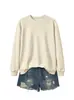 Fabricantes un gran número de punto Amazon deseo transfronterizo moda color liso cuello redondo jersey suéter manga larga holgado ropa de mujer