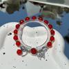 Pulsera de cuentas de transferencia de cinabrio, arena, oro púrpura y mineral de imitación, joyería de regalo para mujer para el año de la vida, pulsera de jade hetiano