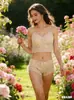 Bralette de encaje para mujer talla grande transfronterizo, Sujetador inalámbrico push-up sexy, Camisola versátil, Hermoso conjunto de chaleco sin espalda