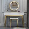 Tocador nórdico sencillo, conjunto completo, combinación, para apartamento pequeño, sala de bodas, mini mesa de maquillaje con arte de hierro, tocador de celebridades de Internet.