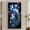 Pintura Decorativa Moderna de Lujo Ligero de Pavo Real Rica y Auspiciosa para Recibidor Directamente Frente a la Puerta Pintura de Pared Sencilla y Grandiosa de Fénix para Pasillo