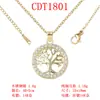 Sencillo y Versátil Color Cobre Puro Conserva el Color Microincrustado Árbol de la Vida Ciervo Colgante Collar Moda Coreana Cadena para Clavícula para Mujeres