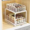 Gabinete de lavabo interior baño desagüe lavabo organizador estante de almacenamiento extraíble baño detergente para ropa cesta extraíble multifuncional