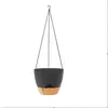 Ventas Directas de Fábrica Amazon Comercio Electrónico Nivel de Agua Visible Lateral Agua Autoabsorbente Plástico Patio Potos Colgante Maceta