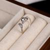 Anillo Baffe de Plata S925 Zorro Anillo para Mujer Estilo Coreano Retro Ins Tendencia Diseño de Nicho Anillo Comedor Estilo Frío Boca Abierta