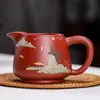 Arcilla Zisha de Yixing, mineral crudo Da Hong Pao, vaina de loto, taza de la justicia, colador de té de hoja de loto, accesorios para juego de té