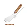 Espátula de cocina de acero inoxidable con mango de madera, espátula para teppanyaki, espátula para bistec, espátula para panqueques, espátula para pizza, utensilio de cocina para sartenes antiadherentes
