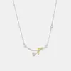 Colar versátil, moderno, simples, cravejado com diamantes, corrente para clavícula, pétala, banhado a ouro, design de nicho, colar, joias, atacado de fábrica