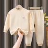Conjunto de Ropa Interior Térmica de Otoño e Invierno para Niños, Forrado de Felpa y Engrosado, Tops de Manga Larga y Pantalones para Niños y Niñas, Engrosado para el Calor