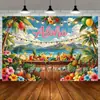 Decoración de Fondo de Banner Nuevo de Verano Transfronterizo con Vibras Tropicales de Verano para Actividades al Aire Libre Fondo de Banner Hawaiano