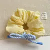 Estilo Mori Pequeno Fresco Cor Contrastante Estilo Coreano Anel de Cabelo Grande Intestino Corda de Cabelo para Penteado de Bola de Menina Flor de Cabelo Estilo Ballet Tendão de Borracha de Alta Qualidade