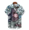 Comércio exterior 2024 estampa legal fofa de tubarão com impressão 3D camisa masculina casual de rua masculina