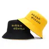 Sombrero de Pescador Bordado de Texto de Doble Cara para Pareja de Hombres y Mujeres, Sombrero de Cubeta para Estudiantes Lindo con Protección Solar para Primavera y Verano, Sombrero Fresco Pequeño