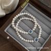 Chenmo nicho retro nuevo estilo chino simple pulsera de plata esterlina con aguamarina y perlas elegante pulsera de cuentas estilo Mori