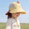 Chapéu de Sol Infantil para Primavera e Verão, Chapéu Fino com Proteção Solar e Aba Larga, Design Fofo de Desenho Animado para Meninos e Meninas