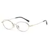 """98688"" Montura de gafas ovalada estilo nerd de 54 mm, montura pura de titanio para mujer, ultraligera, aspecto natural, venta al por mayor en Danyang ZC5001"""
