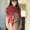 Chal Grande de Seda y Lana Brillante para Mujer, Versátil Estilo Coreano Otoño e Invierno Cálido Simple Bufanda Triangular Protector de Cuello Chaleco Tejido