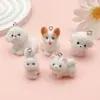 Fofo Desenho Animado Criativo Resina Flocked Cachorrinho Unicórnio Alpaca Pingente Pingente DIY Corrente de Celular Acessórios Material