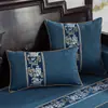 Funda de Almohada Gruesa para Sofá de Algodón y Lino Estilo Chino Nuevo Cojín de Respaldo para Sala de Estar Cojín Estilo Chino Cojín Lumbar Cojín de Silla de Lino