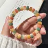 Pulseira Bodhi de Jade Branco com Contas de Pedras Preciosas Múltiplas, Design de Círculo Único com Corte Reto, Calmante e Alivia o Estresse, Pulseira de Contas de Oração Budista Macia para Enrolar no Dedo