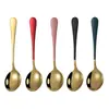 Celebridad en línea coreana cuchara linda para el hogar para adultos de acero inoxidable engrosado cuchara redonda creativa ins cuchara para postre