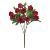 Amazon Transfronterizo Artificial 11 Piezas Rosa de Eucalipto Artificial Ramo de Novia Artificial Flor Artificial Boda Interior y Exterior