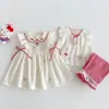[Sin Devoluciones ni Cambios] Chaleco Bordado de Moda para Niñas 2026 Nuevo Verano Estilo Coreano para Bebé Linda Camisa de Muñeca con Mangas Volantes