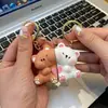 Novo Pingente Magnético de Casal Ursinho Fofo Abraçando Boneco Decoração Chaveiro Criativo para Mochila Presente