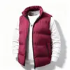 Chaleco holgado, cálido y grueso para hombre para otoño e invierno, adecuado para usar como prenda exterior, en colores lisos y hecho de algodón duradero
