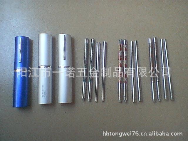P-048II不锈钢螺纹折叠筷子,彩纹筷子