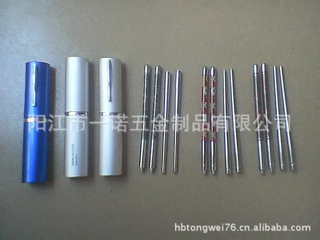 P-048II不锈钢螺纹折叠筷子,彩纹筷子