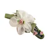 Pinza de Pato de Malla con Lazo y Flor Estilo Hada para Mujer Atmósfera de Primavera y Verano Dulce Versátil Pasador Nuevos Accesorios para el Cabello de Tela