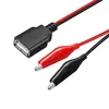Cable de Prueba USB a Pinza de Cocodrilo Rojo y Negro Pinza Mediana Cable de Alimentación 2468 22Awg Conexión de CC de Bajo Voltaje