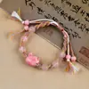 Pulsera de Gato de Cerámica Jingdezhen, Pulsera de Muñeca Fresca de Dibujos Animados Estilo Pastoral, Suministro al por Mayor para Zonas Turísticas Joyería de Gatito