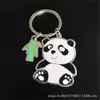 Chaveiro de carro panda tesouro nacional masculino e feminino metal suprimentos para carro ferramentas pingente criativo laser estilo chinês
