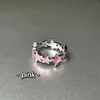 El anillo abierto de estrella de una pieza libro rojo pequeño anillo explosivo de pareja chica coreana super genial dulce anillo de aceite mujeres