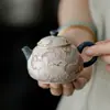 Tetera Cerámica Pequeña de Arcilla Roja Pintada a Mano de la Dinastía Tang y Song, Zorro de Nueve Colas, con Filtro de Agujero de Bola para Uso Doméstico, Juego de Té Kung Fu, Tetera de Concubina Imperial