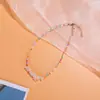 Colar de Miçangas Coloridas Estilo Europeu e Americano Feminino Estilo Étnico Irregular Cristal Pedrisco Super Fada Colar Feminino Gargantilha