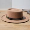 Indústria de chapéus Rongmei chapéu de lã outono e inverno feminino redondo aba larga chapéu coco moda britânico topo reto chapéu de lã moda